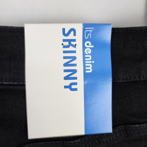 Long Tall Sally Jeans Womens 12 Black Skinny Low Rise Denim 32x35 NWT - Picture 9 of 10